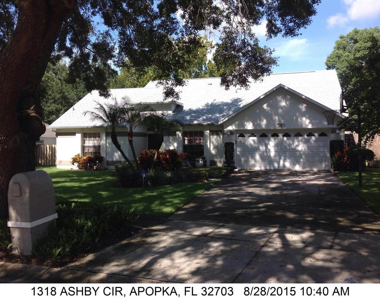 3-bed single family at 1318 ASHBY CIR, Orange County FL — foreclosure auction