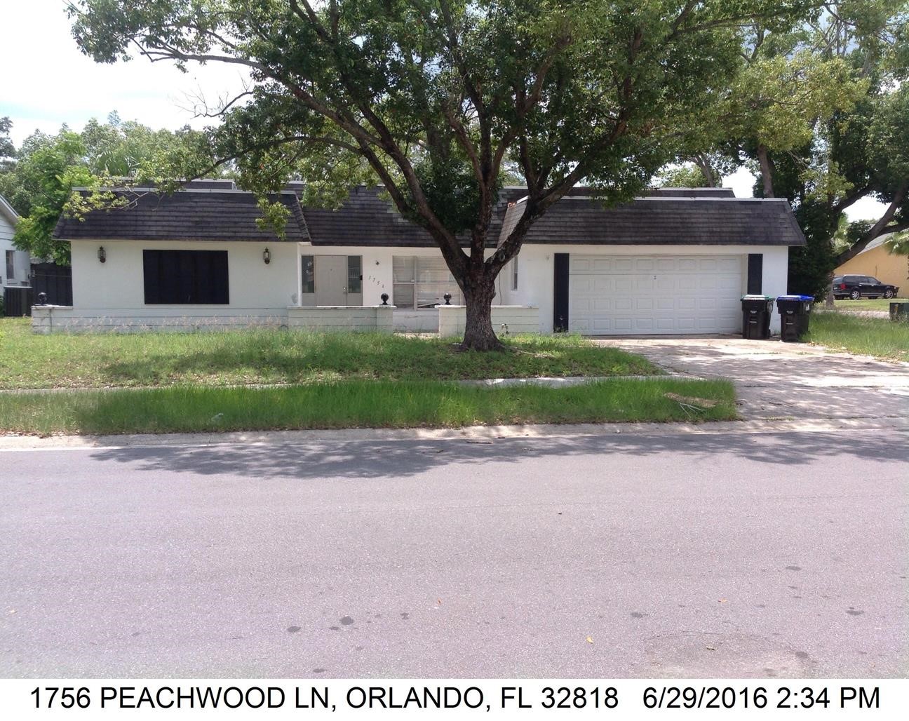 4-bed single family at 1756 PEACHWOOD LN, Orange County FL — foreclosure auction