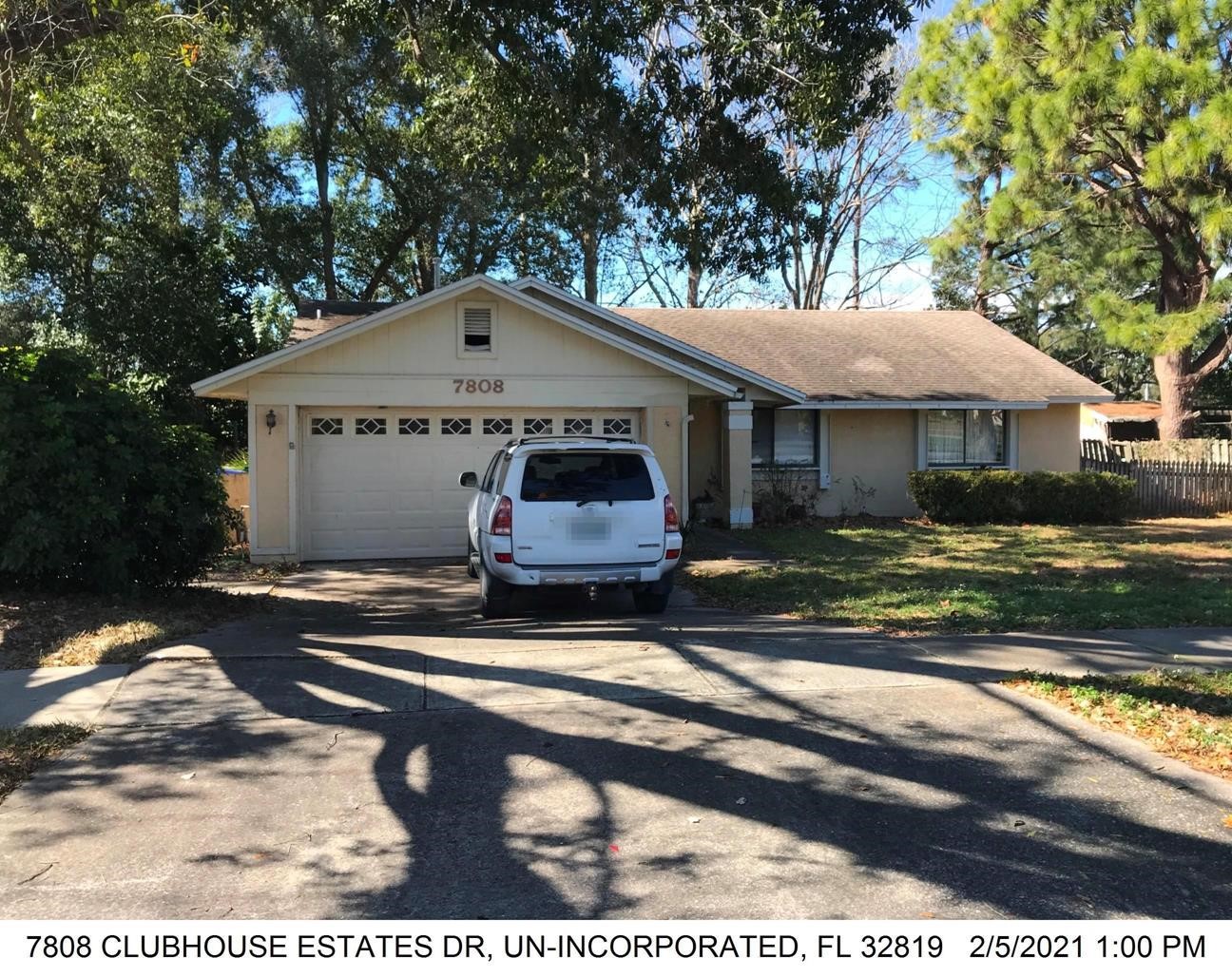 3-bed single family at 7808 CLUBHOUSE ESTATES DR, Orange County FL — foreclosure auction